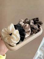 5-Pack Satin Scrunchies, Minimalist High-End Style, Suitable for Daily Hair Tying / Commuting Looks / Gift or Personal Use