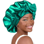 High-Quality Mulberry Silk Sleeping Bonnet for Women Large Sleep Cap with Wide Elastic Tie Band for Curly Dreadlock Braid Hair C