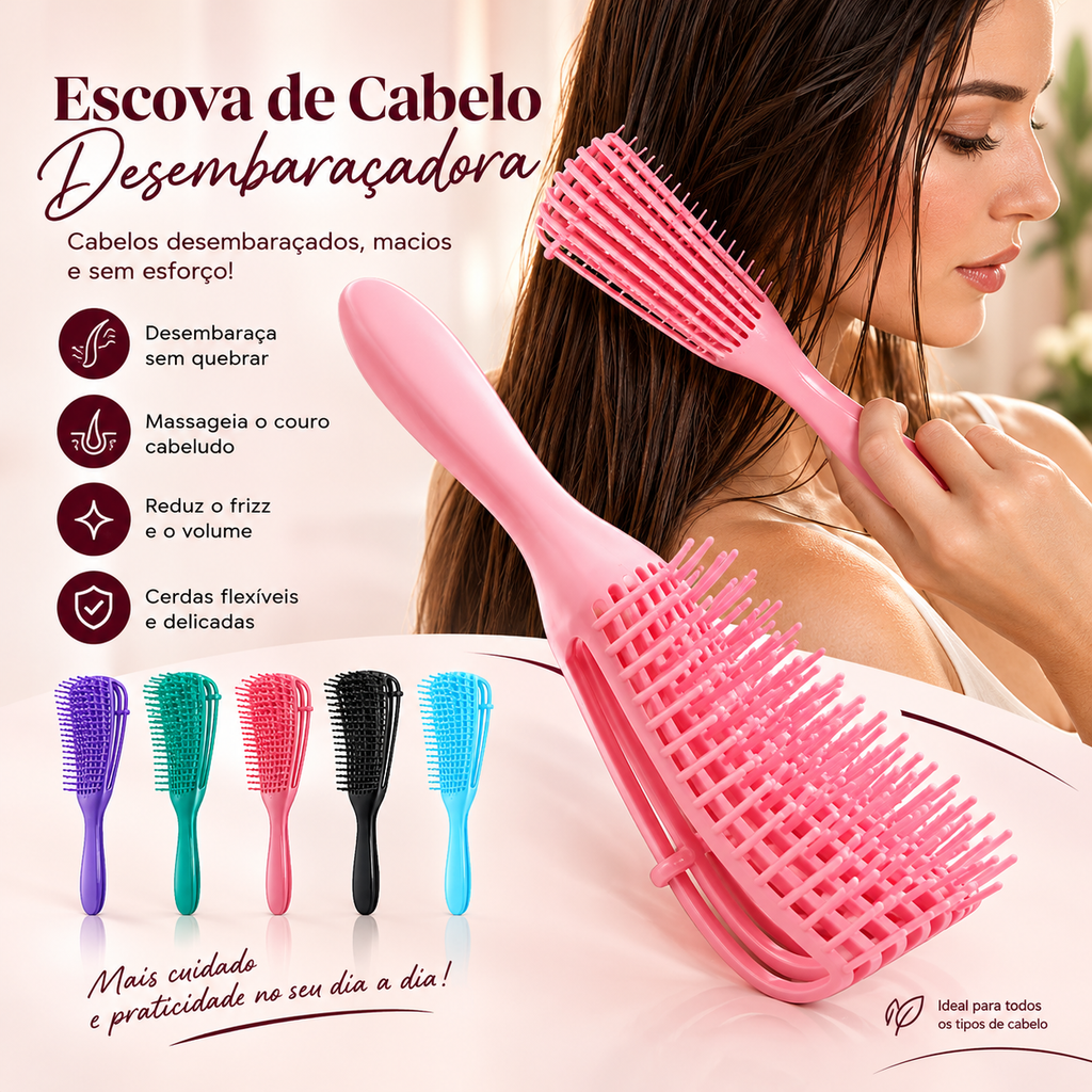 Escova Premium Desembaraçadora com Massagem Capilar