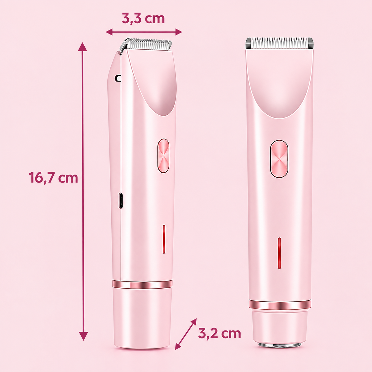 Depilador Corporal 2 em 1 - Pele Lisinha Sem Dor, Cortes ou Irritação (Uso a seco ou no banho | Recarregável USB)
