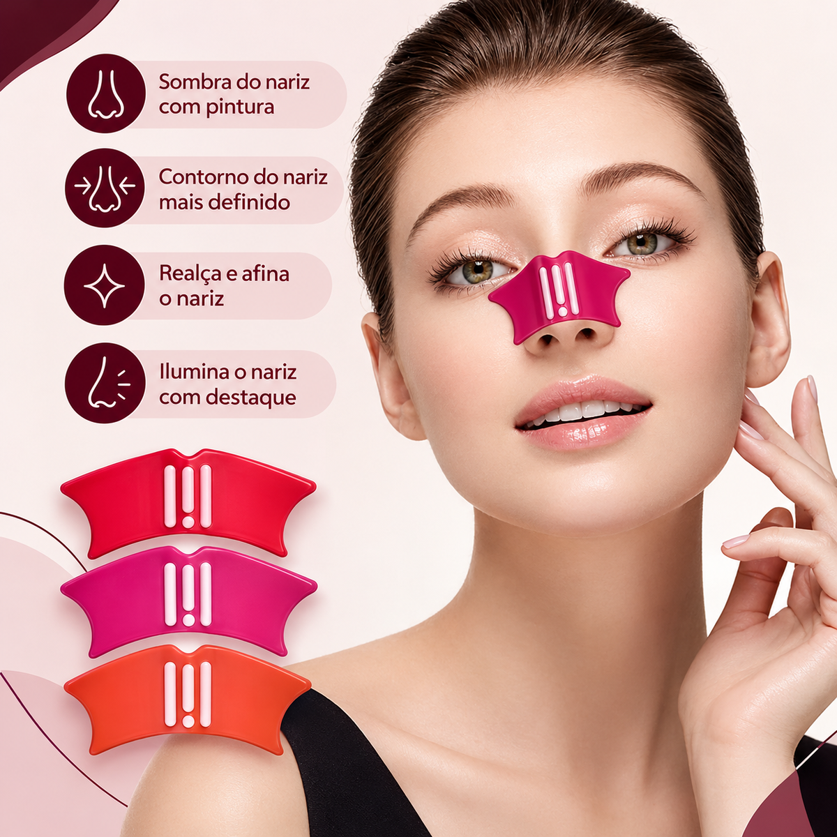 Estêncil de Silicone 4 em 1 para Maquiagem – Delineado & Contorno