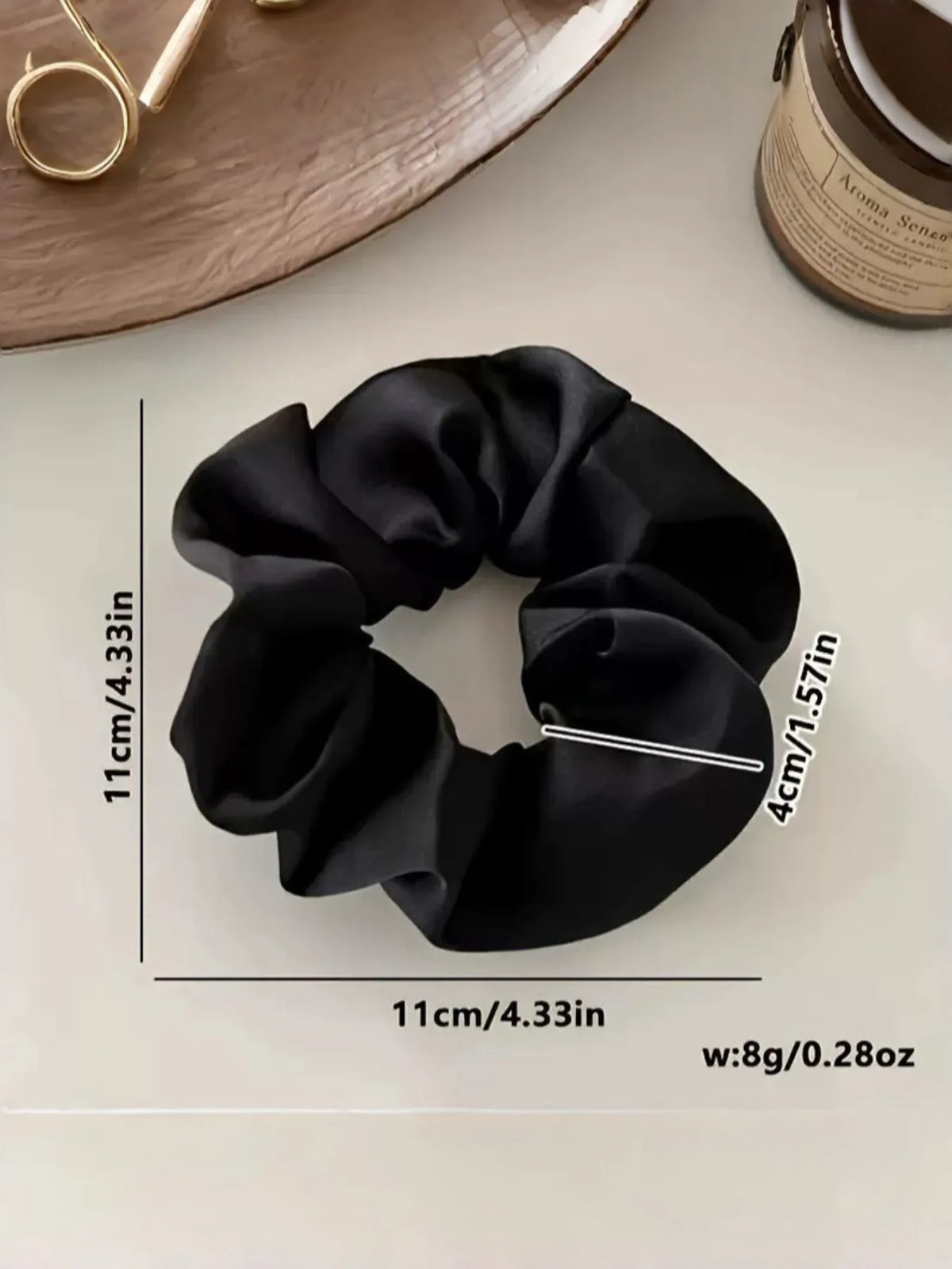 5-Pack Satin Scrunchies, Minimalist High-End Style, Suitable for Daily Hair Tying / Commuting Looks / Gift or Personal Use
